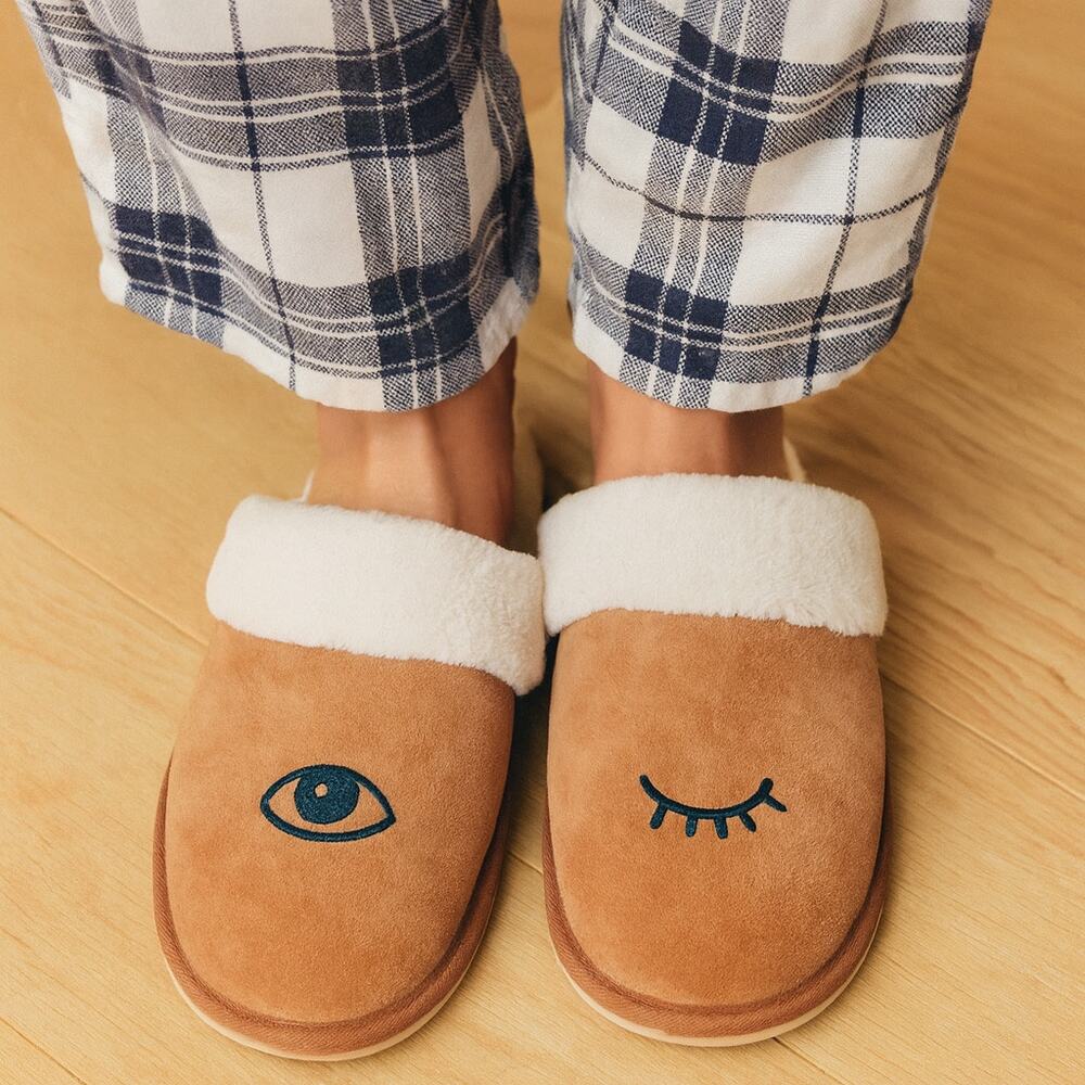 Soludos SZ 6 Wink Cozy Slippers Genuine Tan Suede Leather NEW IN BOX